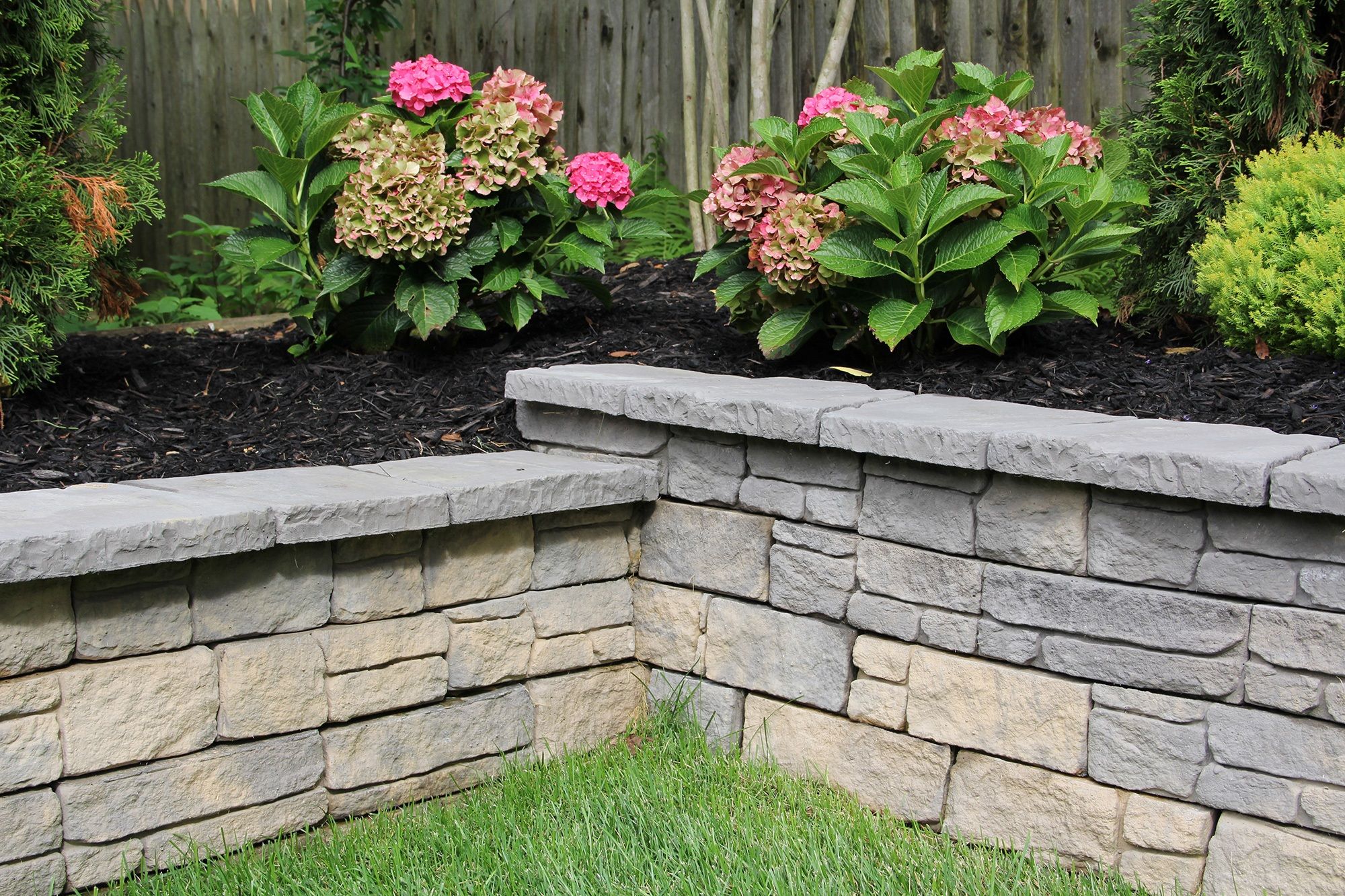 Stone retaining wall repair